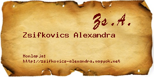 Zsifkovics Alexandra névjegykártya